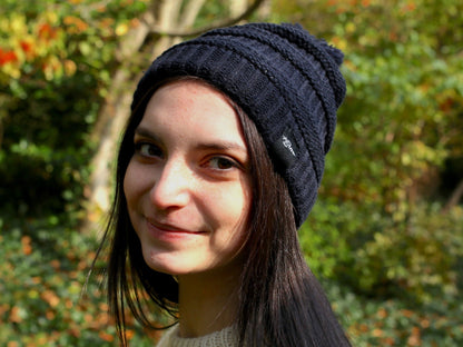 Fear0 NJ Warmest Plush Insulated Lining Knit Cable Pom-Pom Beanie Hat Women