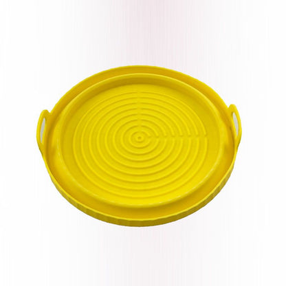 2 Pcs Food Grade Silicone Easy Cleaning Air Fryer Liners Reusable Air Fryer Silicone Pot Food Safe Air Fryer Oven Accessories Replacement for Flammable Parchment Liner Air Fryer Basket