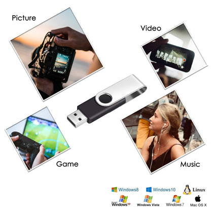 5 Packs Mix Color USB 2.0 Swivel USB Flash Drives Metal Thumb Drive Memory Stick Jump Drive With Lanyard For Storage And Backup