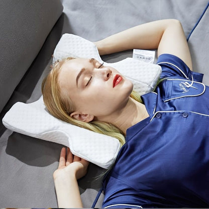 1pc Sleeping Pillow Couple Pillow Arm Pillow Slow Rebound Pressure Cuddle Pillow Memory Foam Travel Arched Shaped U Pillow Providing Comfort And Support Curved Pillow For Couples