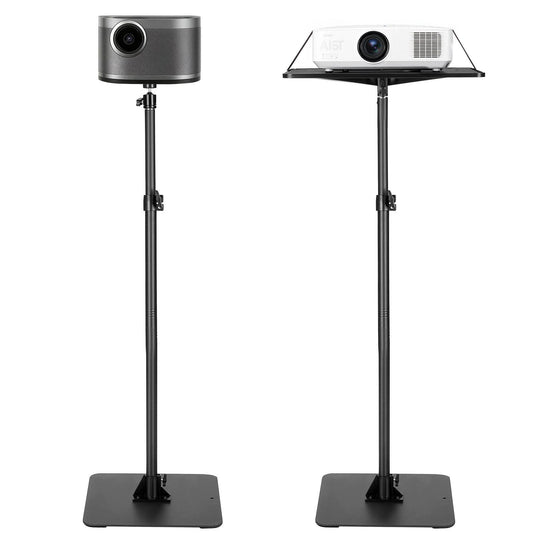 Projector Stand, Projector Floor Stand with Adjustable Height 30.3 to 63.4 inch, 360° Horizontal Rotation Projectors Cart for Meetings, Outdoor Movies, Video Stand, Gimbal Mount or Tray Support