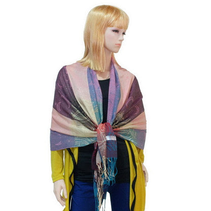 Blancho Bedding -Pa-a09-2 Moon & Stars & Roses Elegant Fashion Smooth Touch Tassel Ends Pashmina/Shawl/Scarf