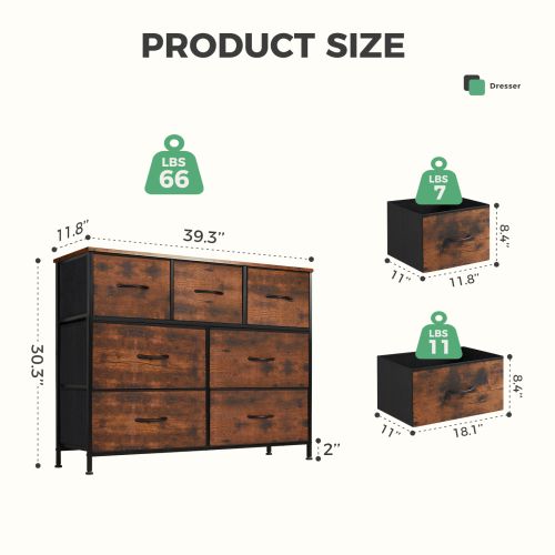 Dresser for bedroom 7 storage Spaces, assembled wardrobe lockers, bedroom furniture lockers