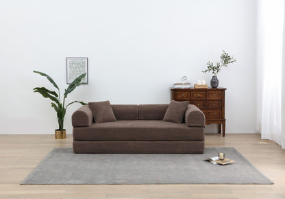 Foldable Sofa Bed, 77.9'' Folding Floor Couch, Compressed Convertable Sleeper Sofa, Memory Foam Couch with Pillow Back Support Armrest, 4-in-1 Futon Sofa Bed for Living Room, Army green