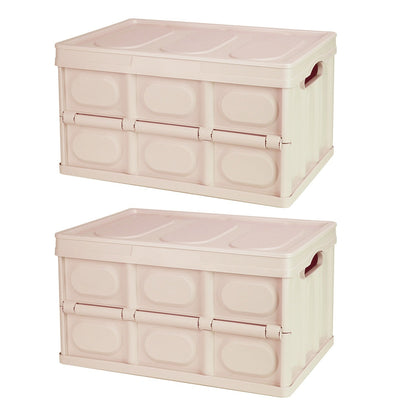 Collapsible Storage Bins With Dustproof Lid Waterproof Interior Bag Handle Stackable Storage Box Container Utility Organizer Crate For Camping Fishing Living Room