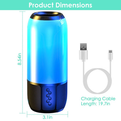 Wireless Portable Speaker Loud Stereo Speaker with 6 Color Changing Lights Radio Party TWS Speaker for Home Outdoor Travelling