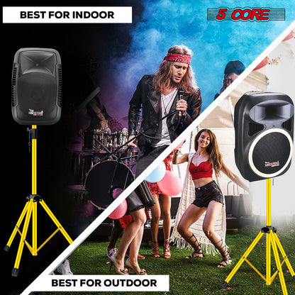 5 Core Speaker Stand Tripod Floor Tall Adjustable Up to 72 Inch DJ Studio Monitor Stands Pole Mount - SS ECO 1PK WOB