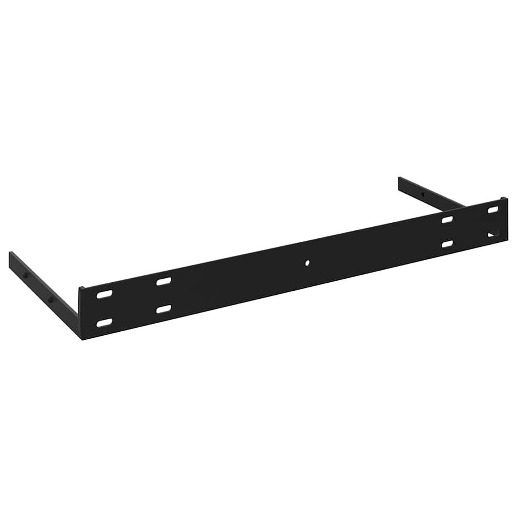 Wall Shelf Black Honeycomb MDF, metal frame 31.5 x 9.3 x 1.5 in