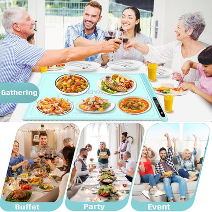 Silicone Electric Roll Up Heating Tray Food Warmers Mat Portable Hot Plates to Keep Food Warm
