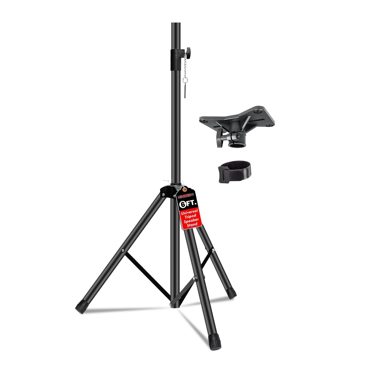 5 Core Speaker Stand Tripod Floor Tall Adjustable Up to 72 Inch DJ Studio Monitor Stands Pole Mount - SS ECO 1PK WOB