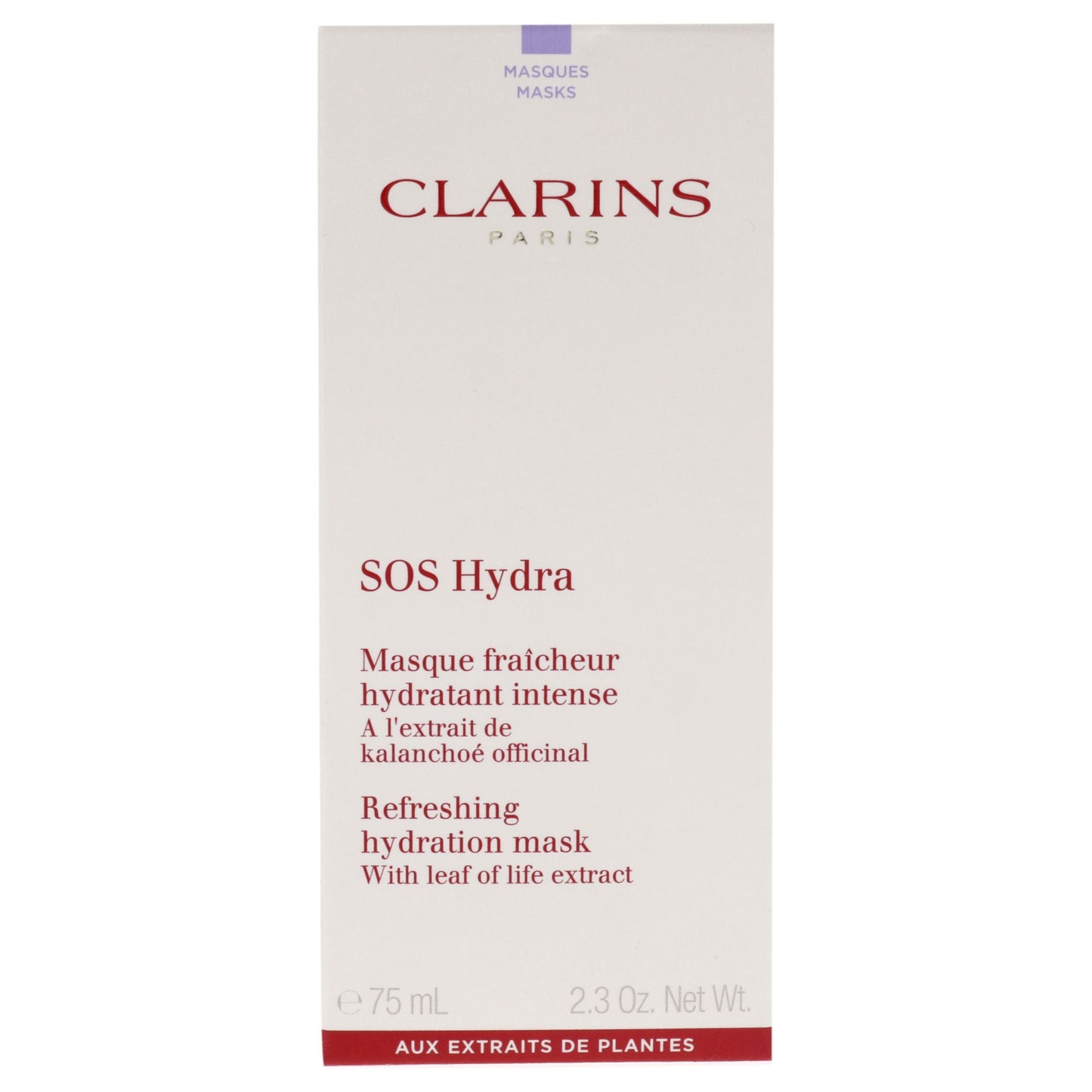 SOS Hydra Refreshing Hydration Mask by Clarins for Women - 2.3 oz Mask