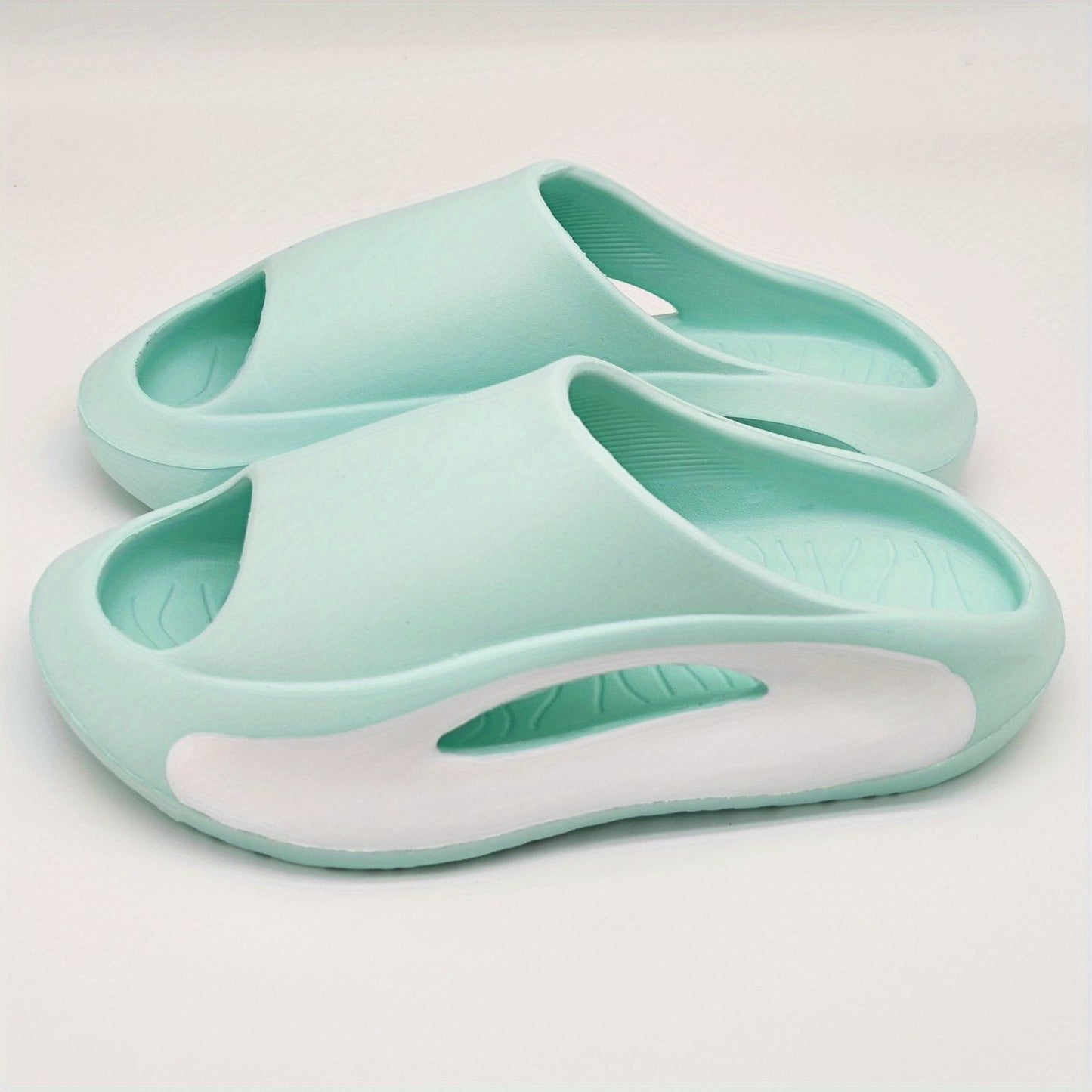 Men's Color Block Slides Casual Lightweight Non Slip Slippers, Open Toe Shoes For Indoor Outdoor Beach Shower, Spring And Summer