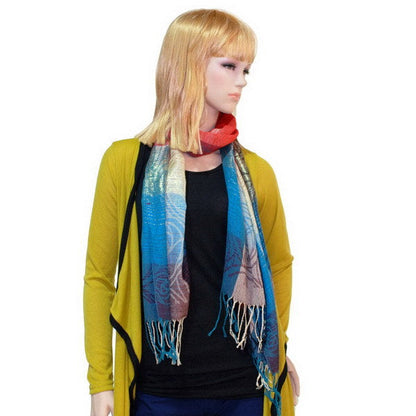 Blancho Bedding -Pa-a09-5 Moon & Stars & Roses Elegant Fashion Smooth Touch Tassel Ends Pashmina/Shawl/Scarf
