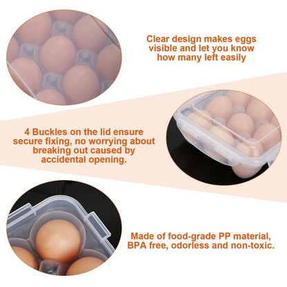 2Pcs Egg Holder Stackable Plastic Egg Storage Box Egg Rack for Refrigerator with 18 Cavity Per Container Dishwasher Safe