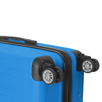 3-Piece Lightweight ABS Hardshell Luggage Set (20", 24", 26") in Deep Blue with Spinner Wheels, TSA Lock, and Adjustable Telescopic Handle - Durable Travel Suitcases