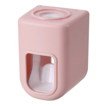 1pc Electric Toothbrush Holder Couple Toothbrush Holder Lazy Person Automatic Toothpaste Squeezing Device Wall Mounted Non Perforated Toothpaste Toothbrush Holder In Bathroom