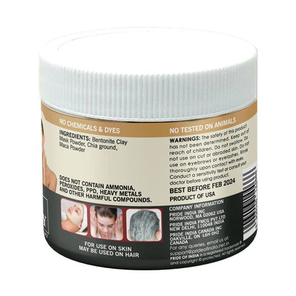Chia & Maca Bentonite Clay Natural Face Mask Powder, 1 Pound (454gm) Jar by Pride Of India