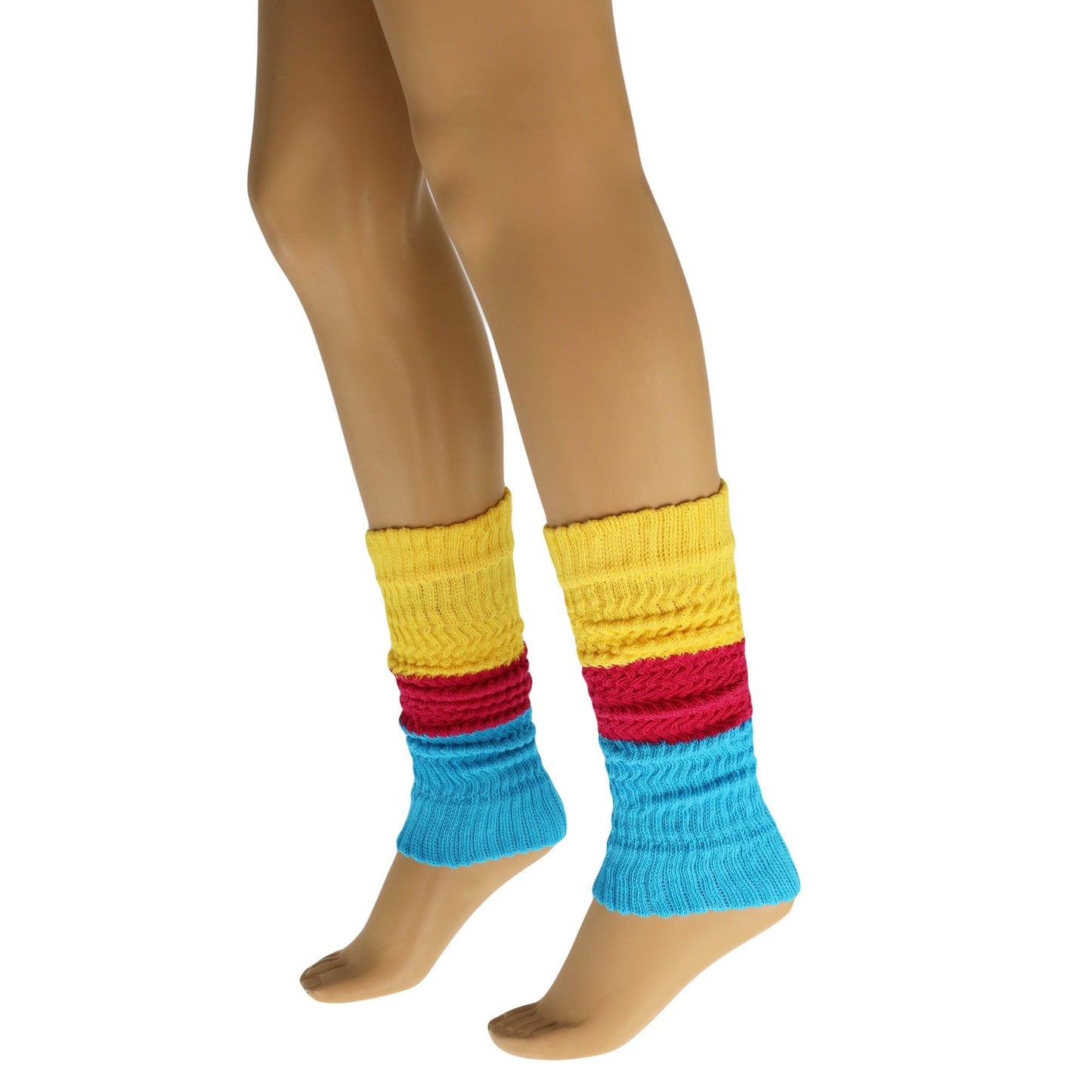 Leg Warmers for Women Colorful Cotton Knitted Leg Warmers 21 Inches 3 Pairs