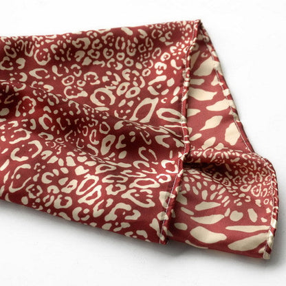Blando Red & Ivory Distinctive Leopard Animal Print Fashion Soft Silk Scarf/Wrap/Shawl(Small)