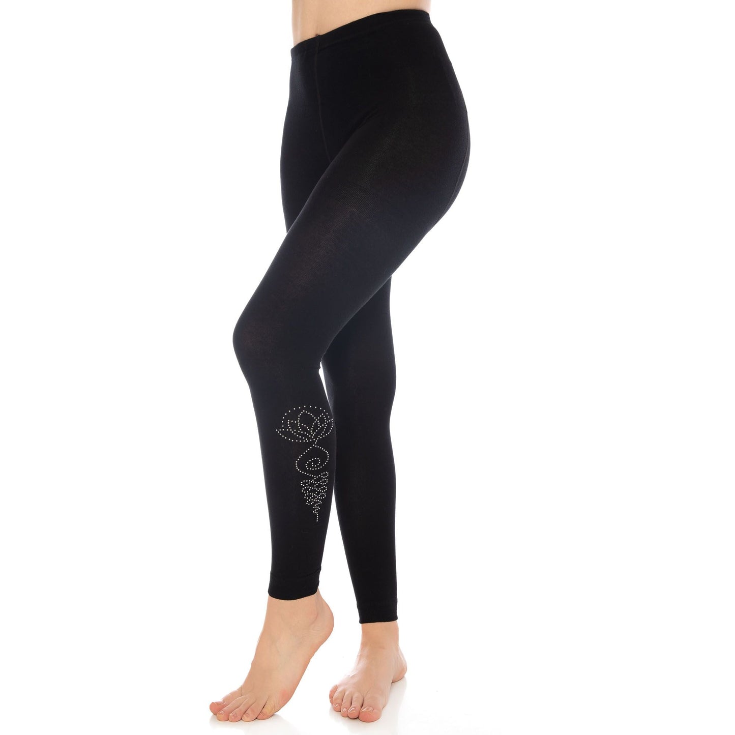 Bamboo Leggings for Women Soft Stretchy Full Length Elastic Leggings with Fancy Accessories