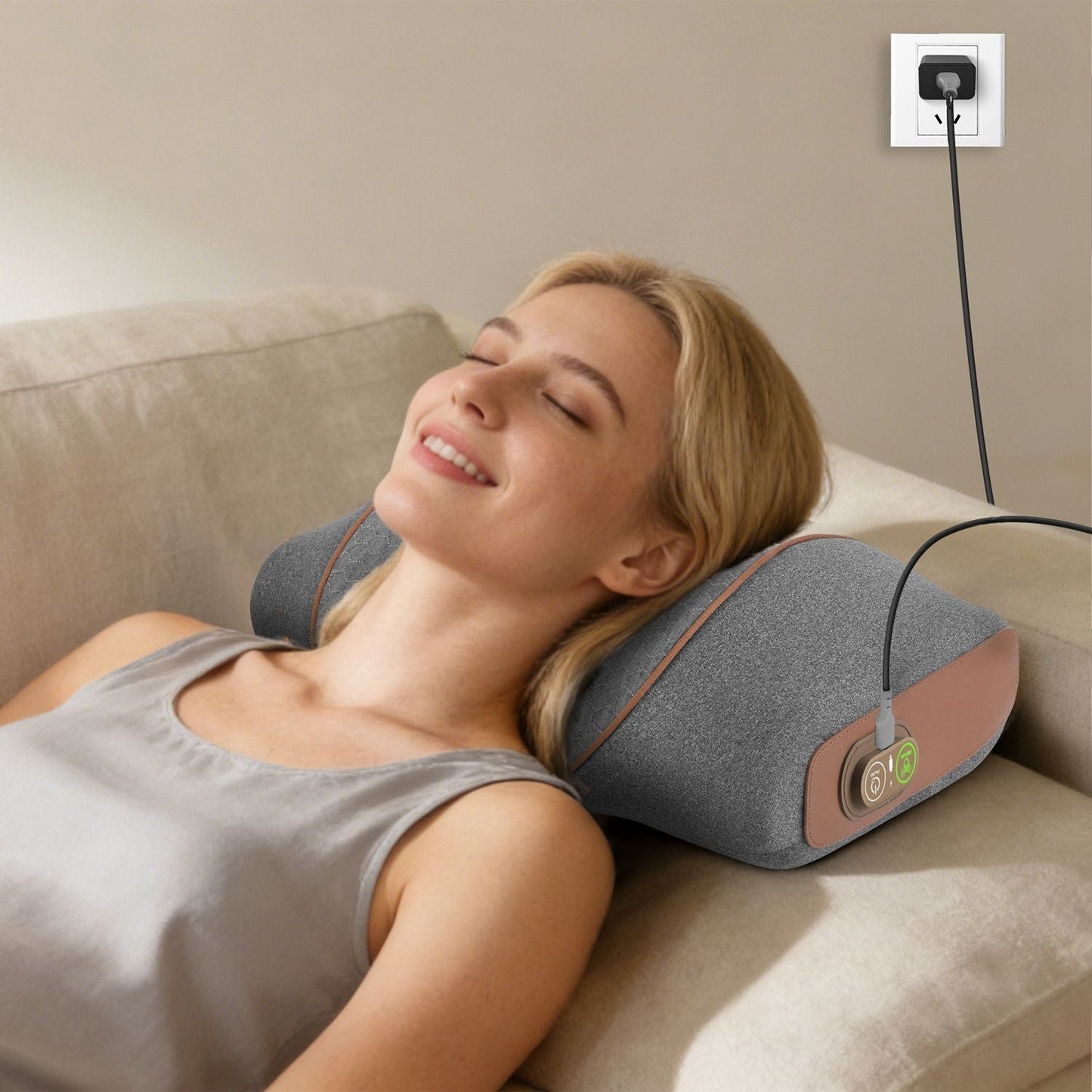 3-in-1 Neck Massager Pillow Ergonomic Massager with Heating Vibration Air Compression 30Min Timer for Neck Back Shoulder Pain Relief