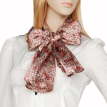 Blando Simple & Decent Warm Pink Tone Background Leopard Print Fashion Silk Scarf/Wrap/Shawl(Small)