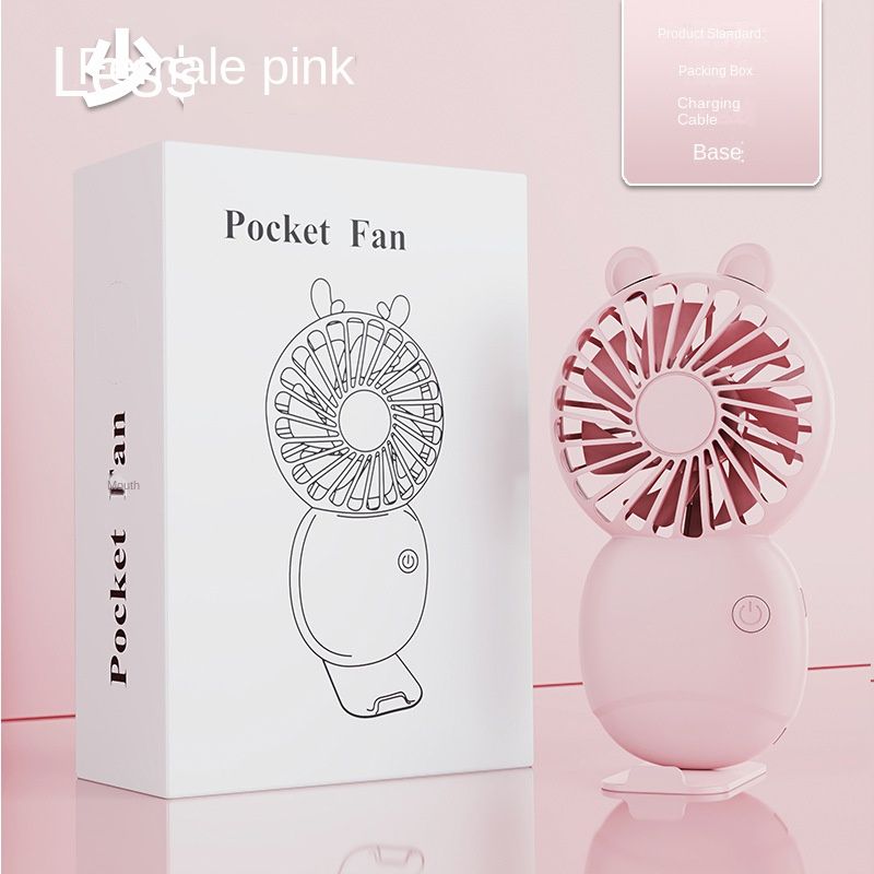 USB mini fan cartoon handheld fan portable desktop charging home electric fan gift