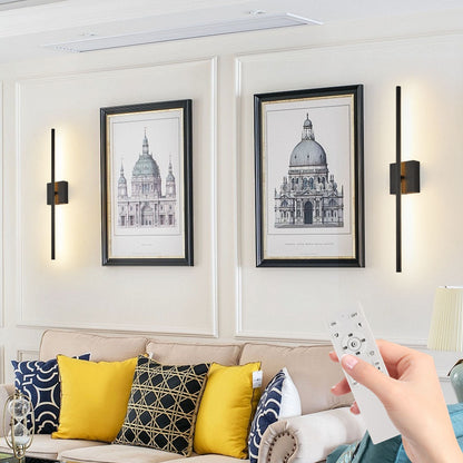 28" 2-Pack Modern LED Wall Sconce, Minimalist Indoor Wall Light Fixtures, Black Matte Finish for Living Room, Bedroom, Hallway, Hotel, and Home Decor