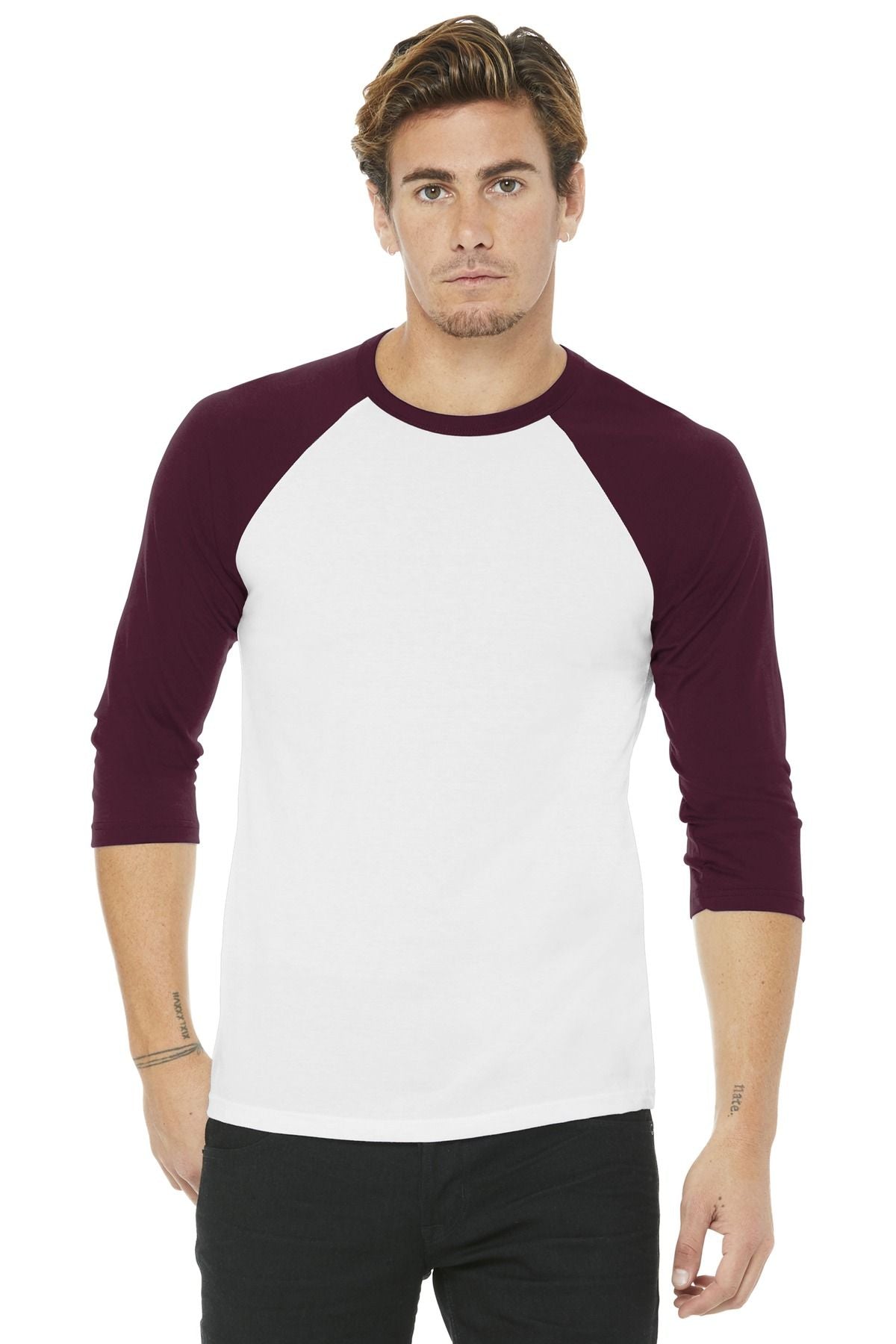 BELLA+CANVAS Unisex 3/4-Sleeve Baseball Tee BC3200