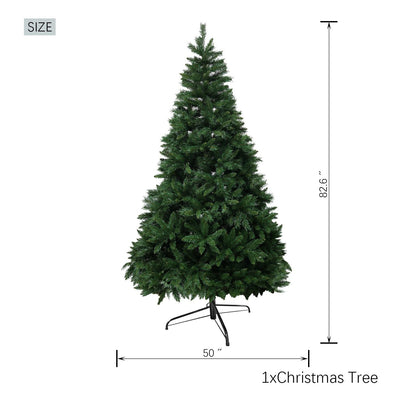 7FT Christmas Tree with 9-layer & 1398 branch tips, Premium Flame-Retardant PVC