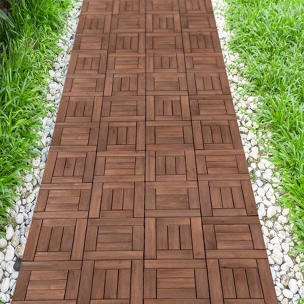 Acacia Wood Assembled Flooring , 10pack, 12 in. x 12 in.