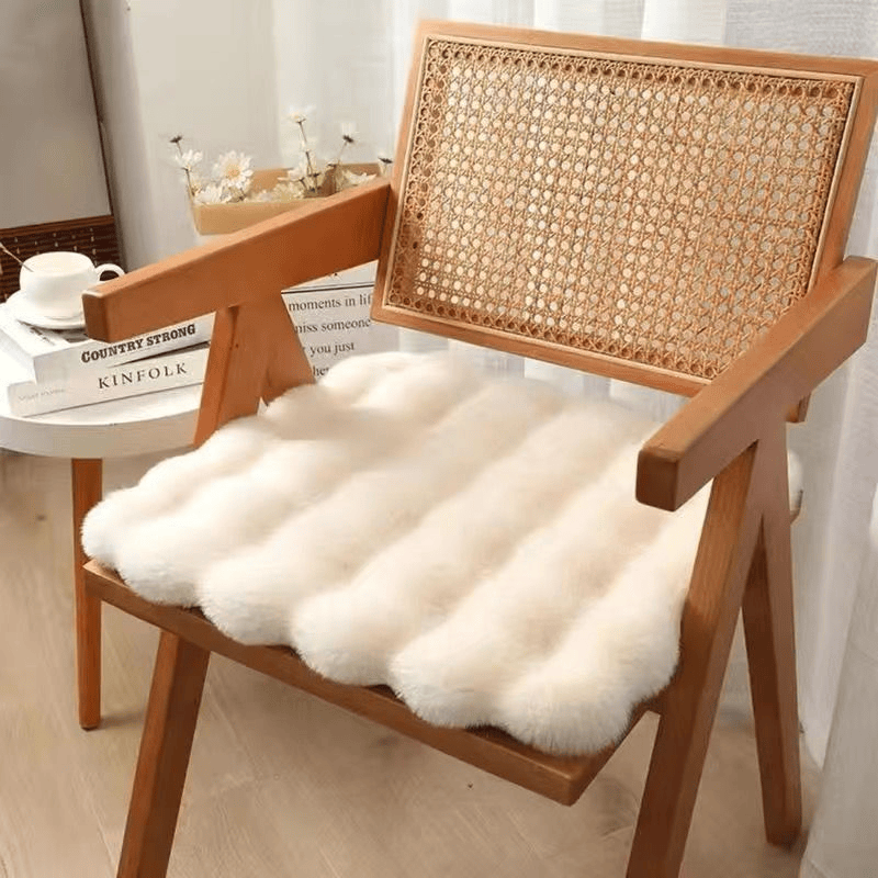 Imitation rabbit fur carpet square chair cover seat cushion, luxury rabbit fur small rug fluffy floor mat, suitable for living room sofa, bedroom living room children's room