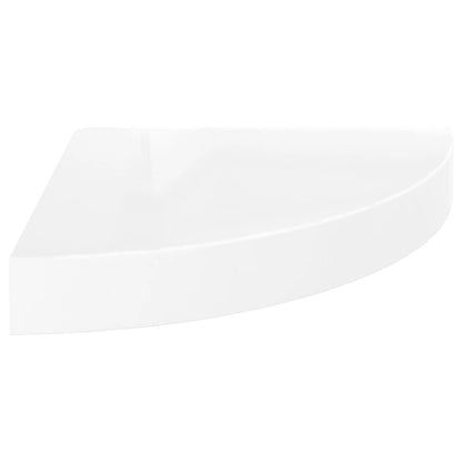 Corner Shelf Set of 2 High gloss white Honeycomb MDF, metal