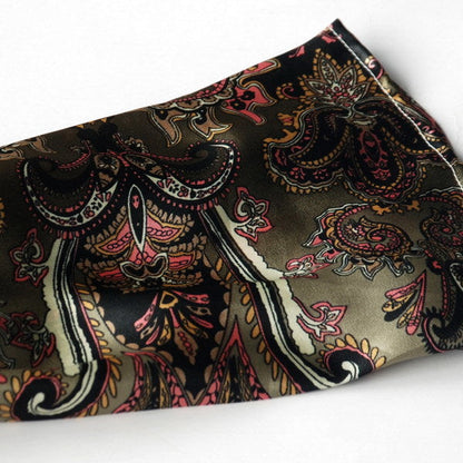 Blando Brown Paisley Patterns Revitalized Style Soft Silk Scarf/Wrap/Shawl(Small)