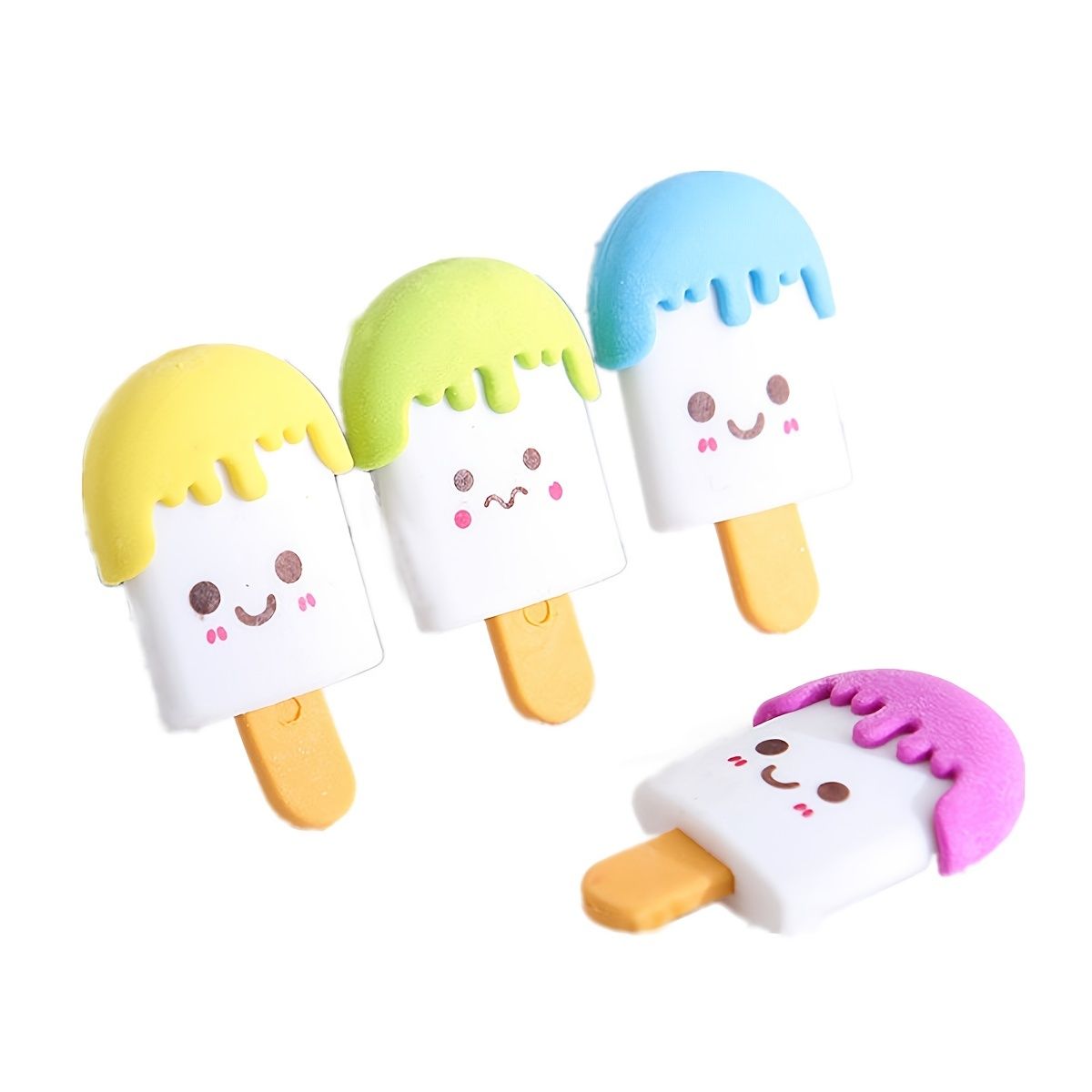 4pcs Ice Cream Shaped Eraser