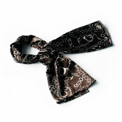 Blando Chocolate Circle Chain Print Chic Super Comfy Silk Scarf/Wrap/Shawl(Small)