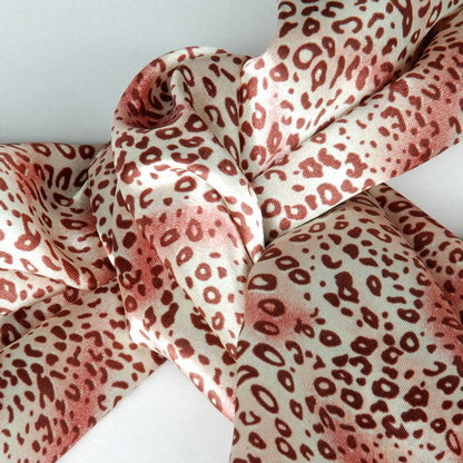 Blando Simple & Decent Warm Pink Tone Background Leopard Print Fashion Silk Scarf/Wrap/Shawl(Small)