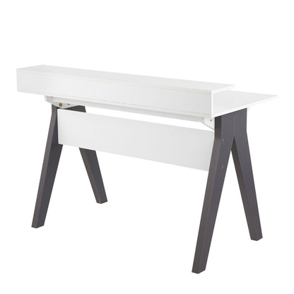 Wishbone Contemporary Desk in Grey and White Wood by