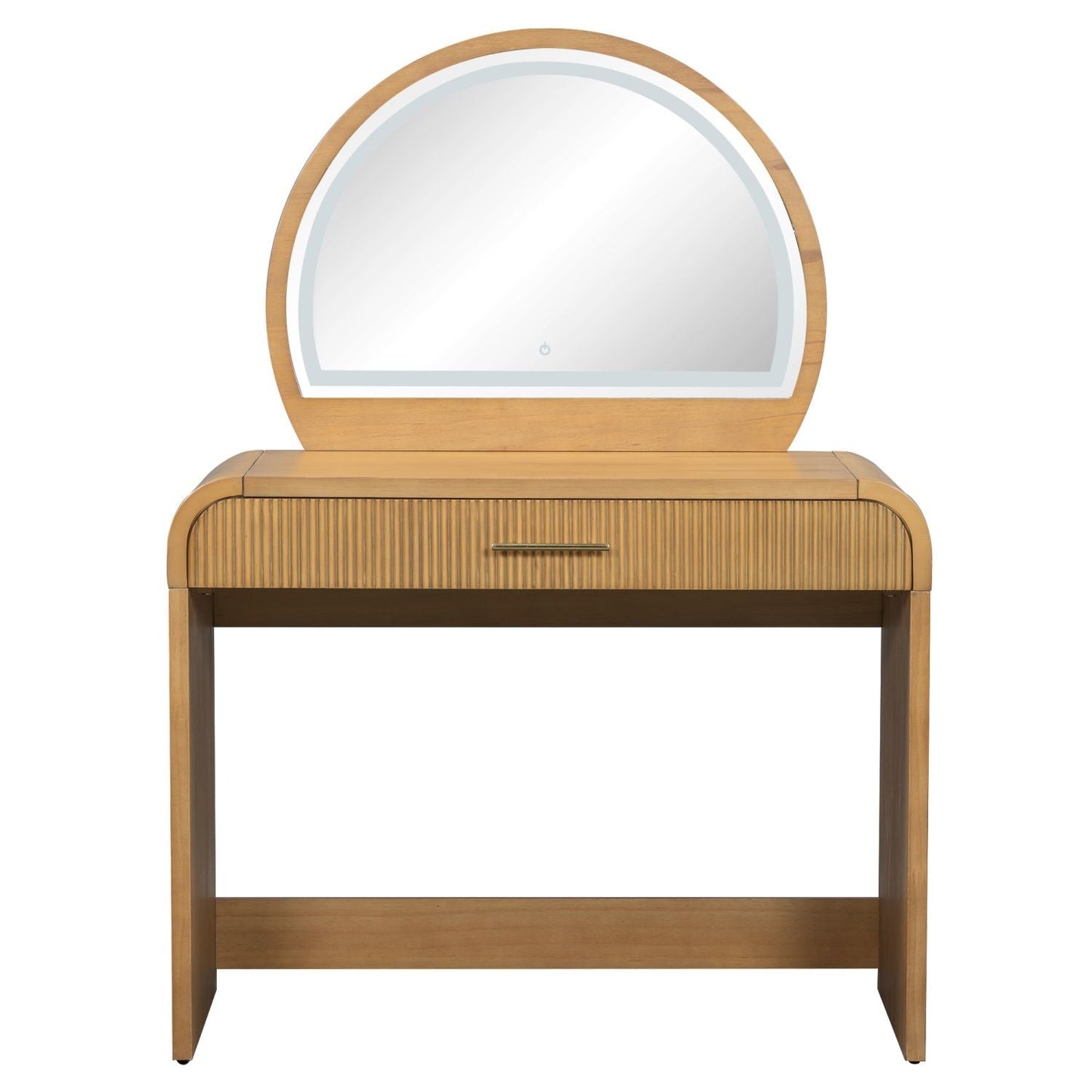 39" Makeup Vanity Table with Mirror Touch Screen Lighted Mirror, Dressing Table with Drawer for Bedroom, Natural