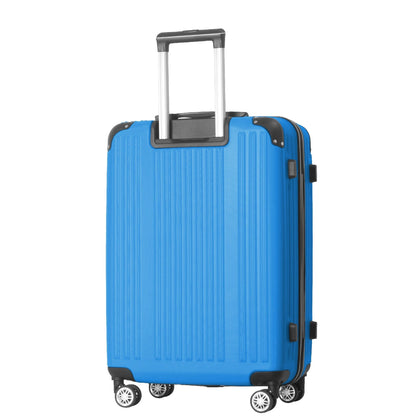 3-Piece Lightweight ABS Hardshell Luggage Set (20", 24", 26") in Deep Blue with Spinner Wheels, TSA Lock, and Adjustable Telescopic Handle - Durable Travel Suitcases