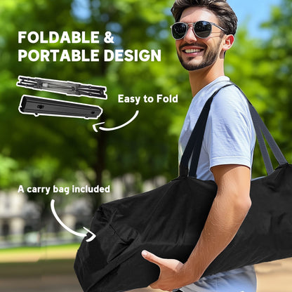 3ft Aluminum Small Folding Table, Portable Camping Table with Storage Bag, Carry Bag for Outdoor Picnic BBQ, Black
