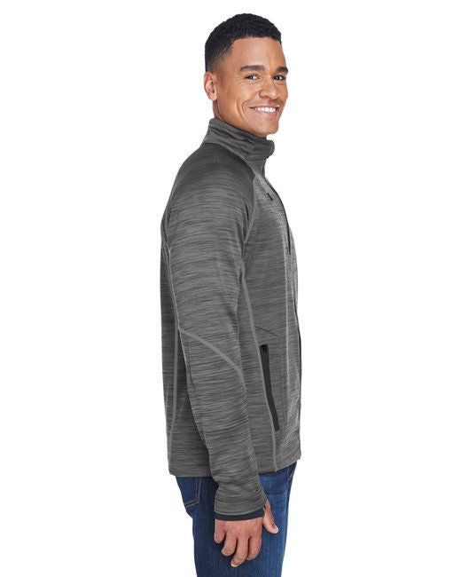 Men's Flux Mélange Bonded Fleece Jacket - CARBON/ OLY RED - S