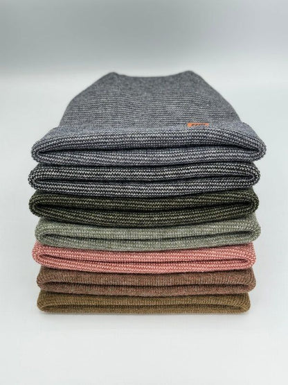 Haakwear Theta Stitch Fusion Cuffed Beanie (Patent Pending Design)-Green/Brown, Made in USA
