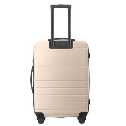 Luggage Sets ABS Hardshell 3pcs Luggage, Lightweight Durable Suitcase sets Spinner Wheels Suitcase with TSA Lock 20''24''28'' Available(Beige)