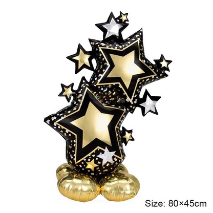 Standing Happy Birthday Foil Valentine Day Balloons Decor Love Bear Party Decorations Gold Love Anniversary Inflatable Air Ball