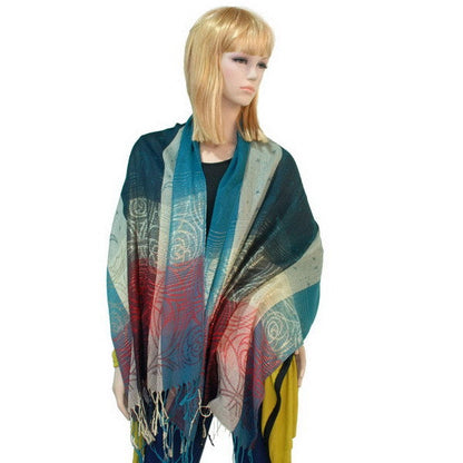 Blancho Bedding -Pa-a09-7 Moon & Stars & Roses Elegant Fashion Smooth Touch Tassel Ends Pashmina/Shawl/Scarf