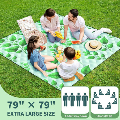 (2025 Upgrade) Extra Large Waterproof Picnic Blankets | Foldable Sandproof Beach Blanket N Outdoor Blanket | 5-Layer Machine Washable Soft Picnic Mat for Camping, Grass, Park N Stadium
