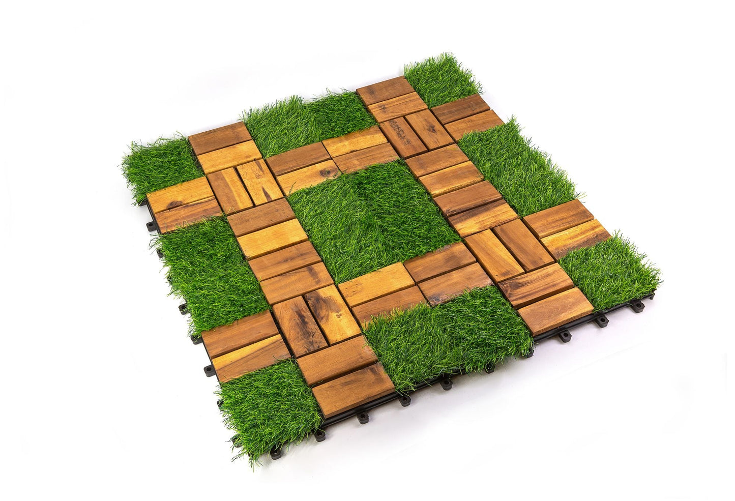 Acacia Wood Assembled Flooring , 10pack, 12 in. x 12 in.