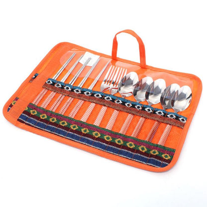 Outdoor Tableware Set Camping Barbecue Tableware Picnic Bag
