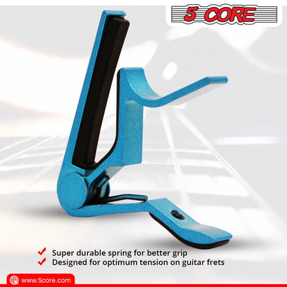 5Core Guitar Capo Acoustic Clip Guitar String Instrument Clamp Fret Electric Guitar Accessories Kapo Guitar Neck CAPO BLUE